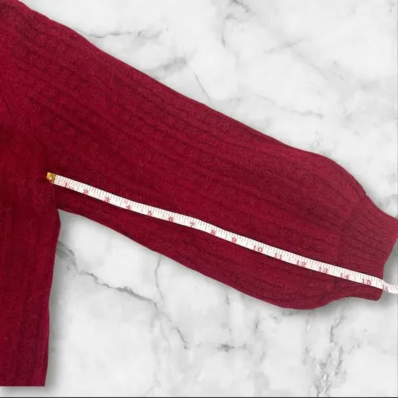 Faherty Aria Sweater, Burgundy Knit, 70% Baby Alpaca 7%Wool, Made In Peru Sz XL - Picture 5 of 7